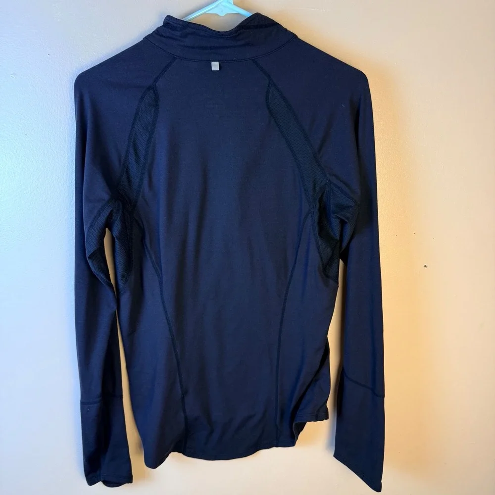 Nike Womens Dri-FIT Quarter Zip Pullover Black Long Sleeve Running Top Medium